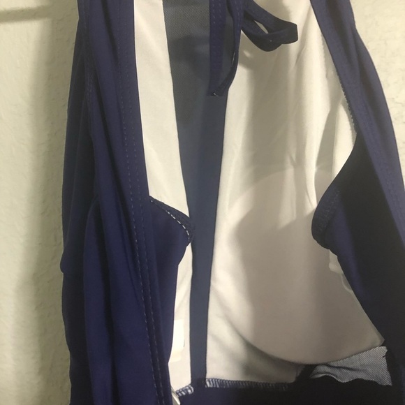 Holipick high neck mesh cutout swimsuit small navy blue new - Picture 7 of 15